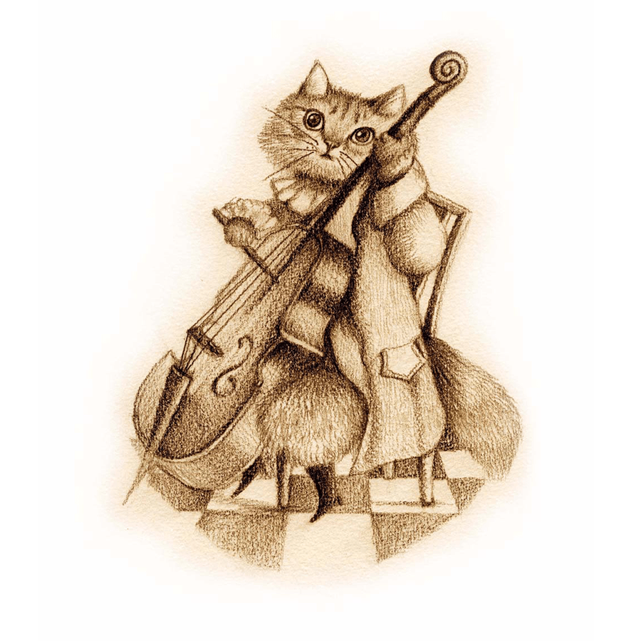 チェロ奏者猫
